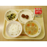 10月23日　ごはん　さつま汁　たれ付き肉団子和風　海藻サラダ　牛乳