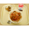 9月10日　トマトスープスパゲティ　ハーブポテト　ミルメーク（ココア）　牛乳