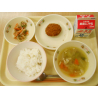 10月19日　ごはん　チキンスープ　いかカツ　ツナの和風サラダ　牛乳