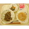5月15日　開拓丼　豆腐とねぎの味噌汁　小松菜サラダ　牛乳