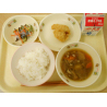 6月1日　ごはん　いも団子汁　かしわ天ぷら　春雨サラダ　牛乳