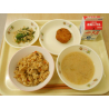 6月2日　ささみと椎茸のごはん　大根と厚揚げの味噌汁　いかカツ　二色ごま和え　牛乳