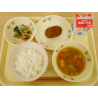 6月4日　ごはん　豚根菜汁　メンチカツ　小松菜サラダ　牛乳