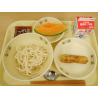 7月22日　冷やしうどん　ちくわ磯辺天ぷら　メロン　牛乳