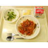 8月19日　トマトスープスパゲティ　ブロッコリーとハムのサラダ　冷凍パイン　牛乳