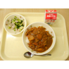 9月11日　ポークカレー　ブロッコリーとハムのサラダ　牛乳
