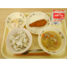 9月29日　菜飯ごはん　春雨スープ　白身魚フライ　チキンビーンズサラダ　牛乳